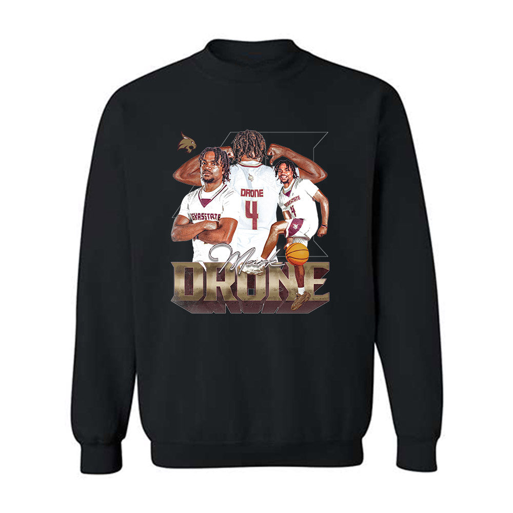 Texas State - NCAA Men's Basketball : Mark Drone - Player Collage Crewneck Sweatshirt-0