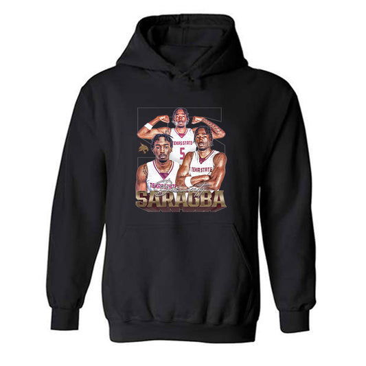 Texas State - NCAA Men's Basketball : Bessanty Saragba - Player Collage Hooded Sweatshirt-0