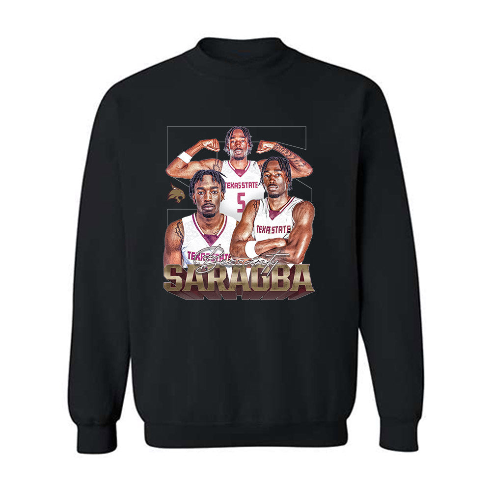 Texas State - NCAA Men's Basketball : Bessanty Saragba - Player Collage Crewneck Sweatshirt-0