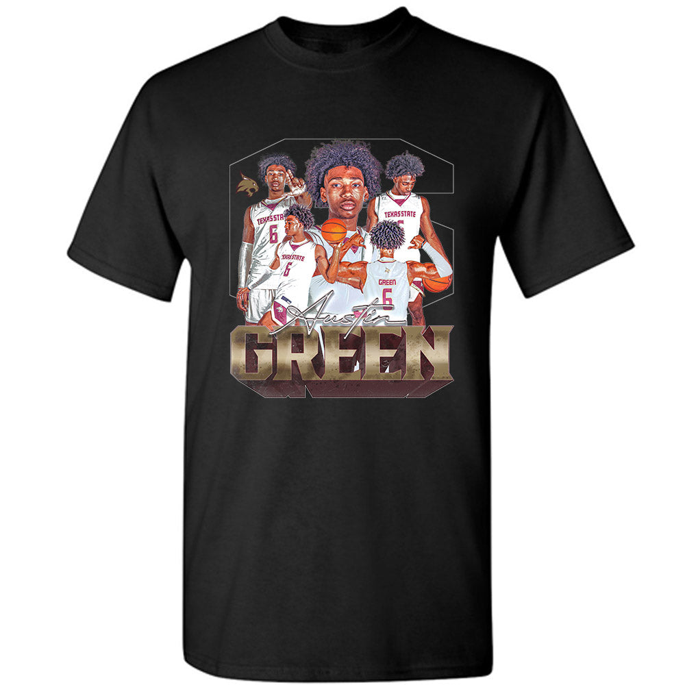 Texas State - NCAA Men's Basketball : Austin Green - T-Shirt-0