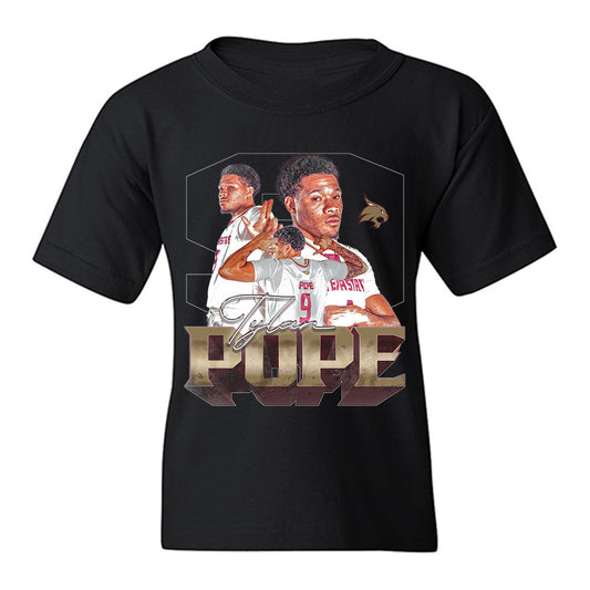 Texas State - NCAA Men's Basketball : Tylan Pope - Player Collage Youth T-Shirt-0