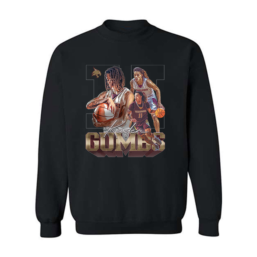 Texas State - NCAA Men's Basketball : Kaden Gumbs - Player Collage Crewneck Sweatshirt-0