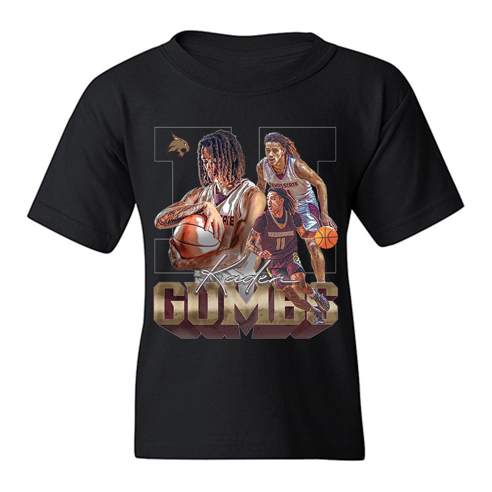 Texas State - NCAA Men's Basketball : Kaden Gumbs - Player Collage Youth T-Shirt-0