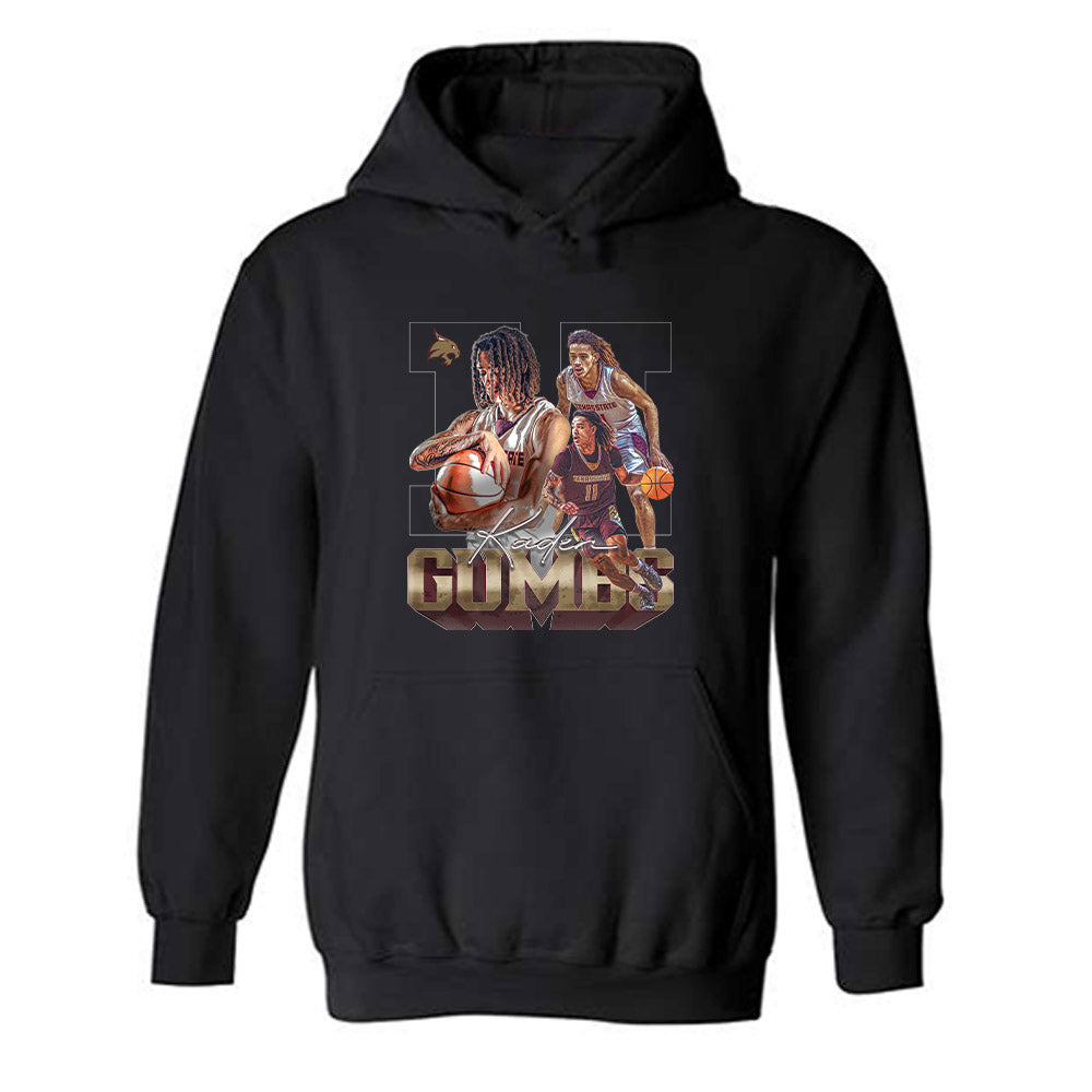 Texas State - NCAA Men's Basketball : Kaden Gumbs - Player Collage Hooded Sweatshirt-0