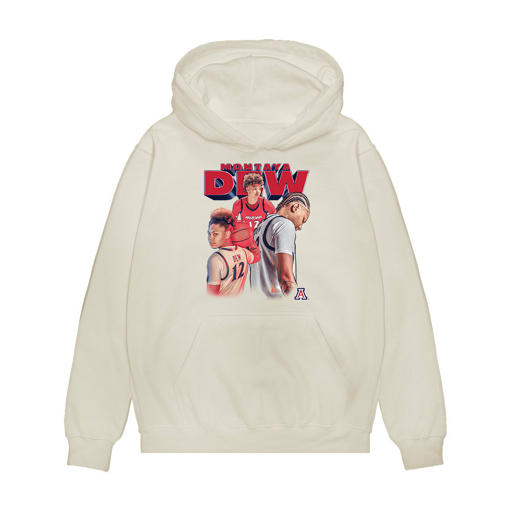Arizona - NCAA Women's Basketball : Montaya Dew - Collage Premium Hooded Sweatshirt-0