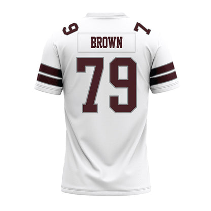 Montana - NCAA Football : Liam Brown - White Premium Football Jersey-1