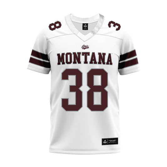 Montana - NCAA Football : Caleb Moran - White Premium Football Jersey-0