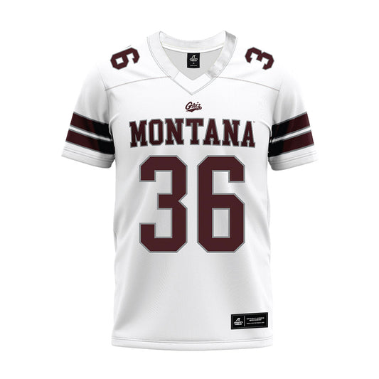 Montana - NCAA Football : Garrett Speer - White Premium Football Jersey-0