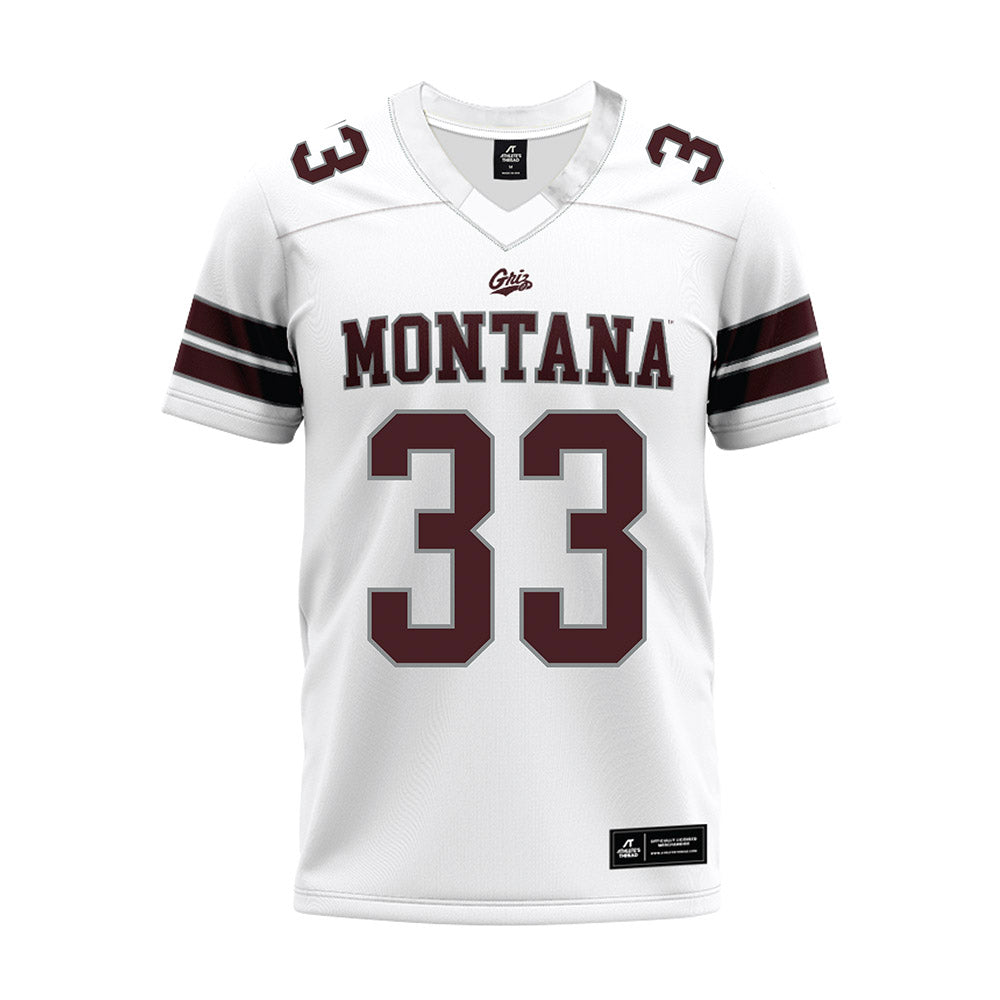 Montana - NCAA Football : Taylor Jones - White Premium Football Jersey-0