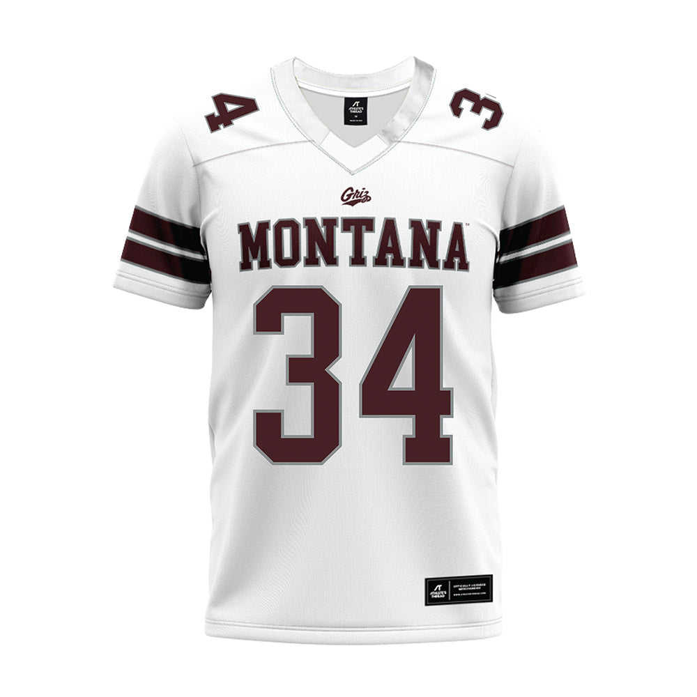 Montana - NCAA Football : Talen Reynolds - White Premium Football Jersey-0