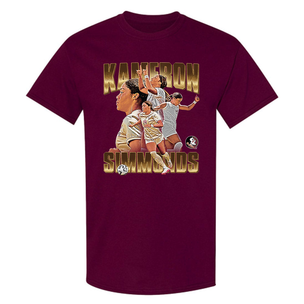 FSU - NCAA Women's Soccer : Kameron Simmonds - FSU Themed Player Collage T-Shirt-0