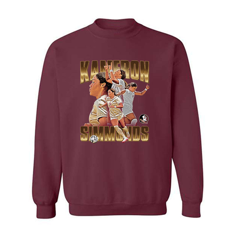 FSU - NCAA Women's Soccer : Kameron Simmonds - FSU Themed Player Collage Crewneck Sweatshirt-0