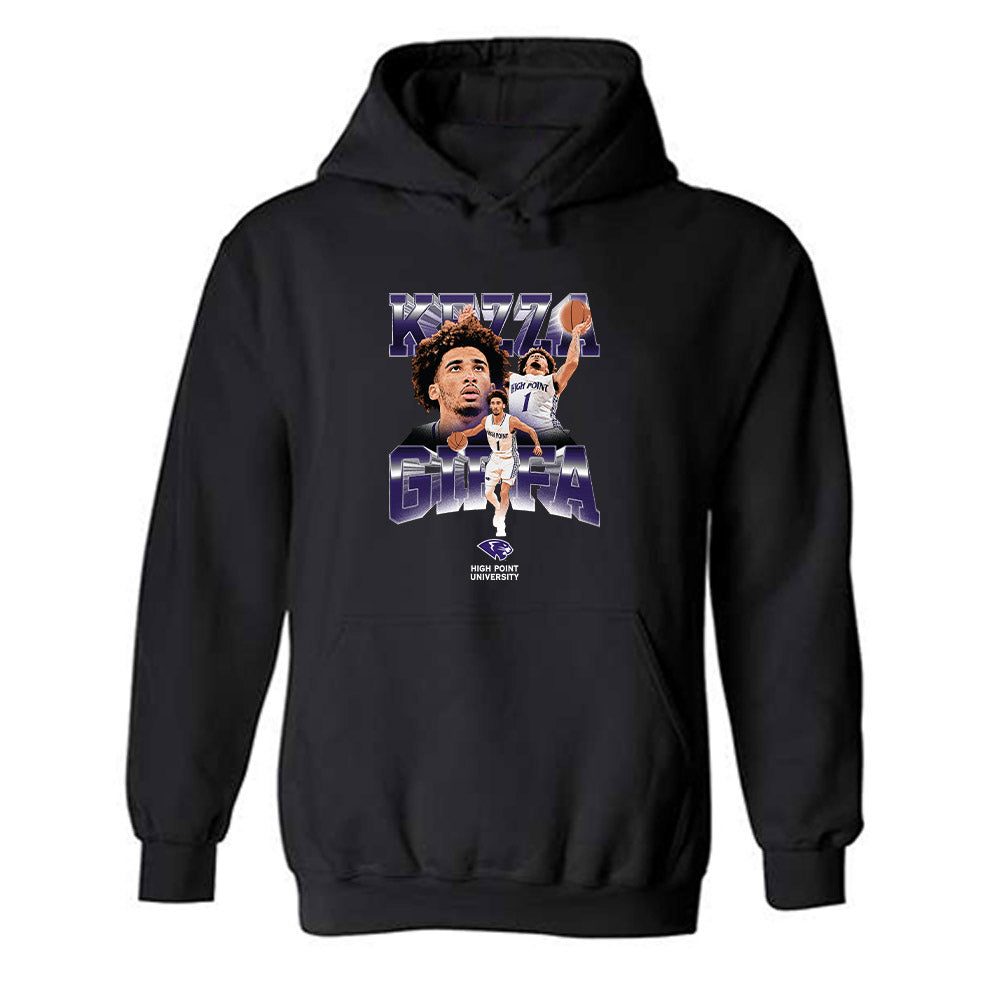 High Point - NCAA Men's Basketball : Kezza Giffa - Player Collage Hooded Sweatshirt-0