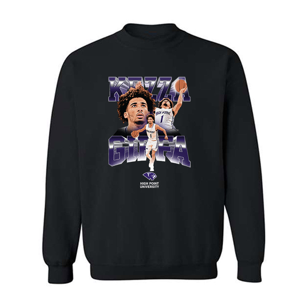 High Point - NCAA Men's Basketball : Kezza Giffa - Player Collage Crewneck Sweatshirt-0