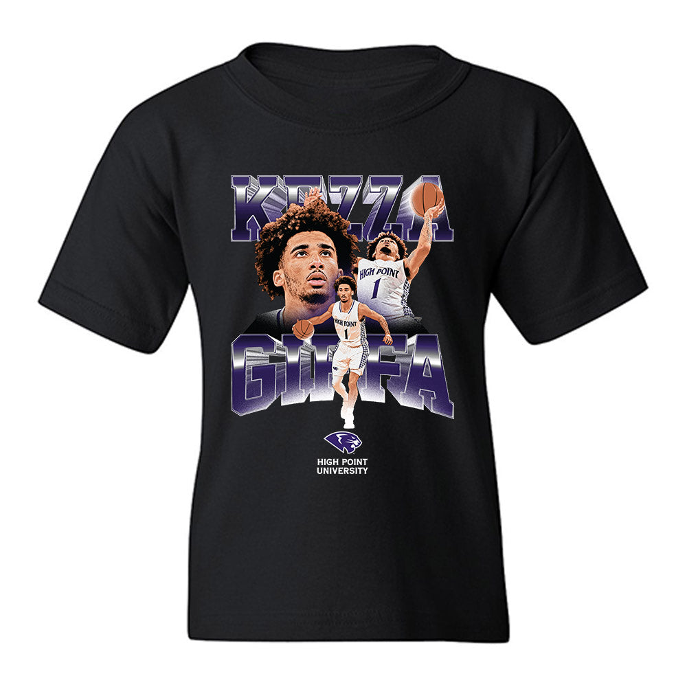 High Point - NCAA Men's Basketball : Kezza Giffa - Player Collage Youth T-Shirt-0