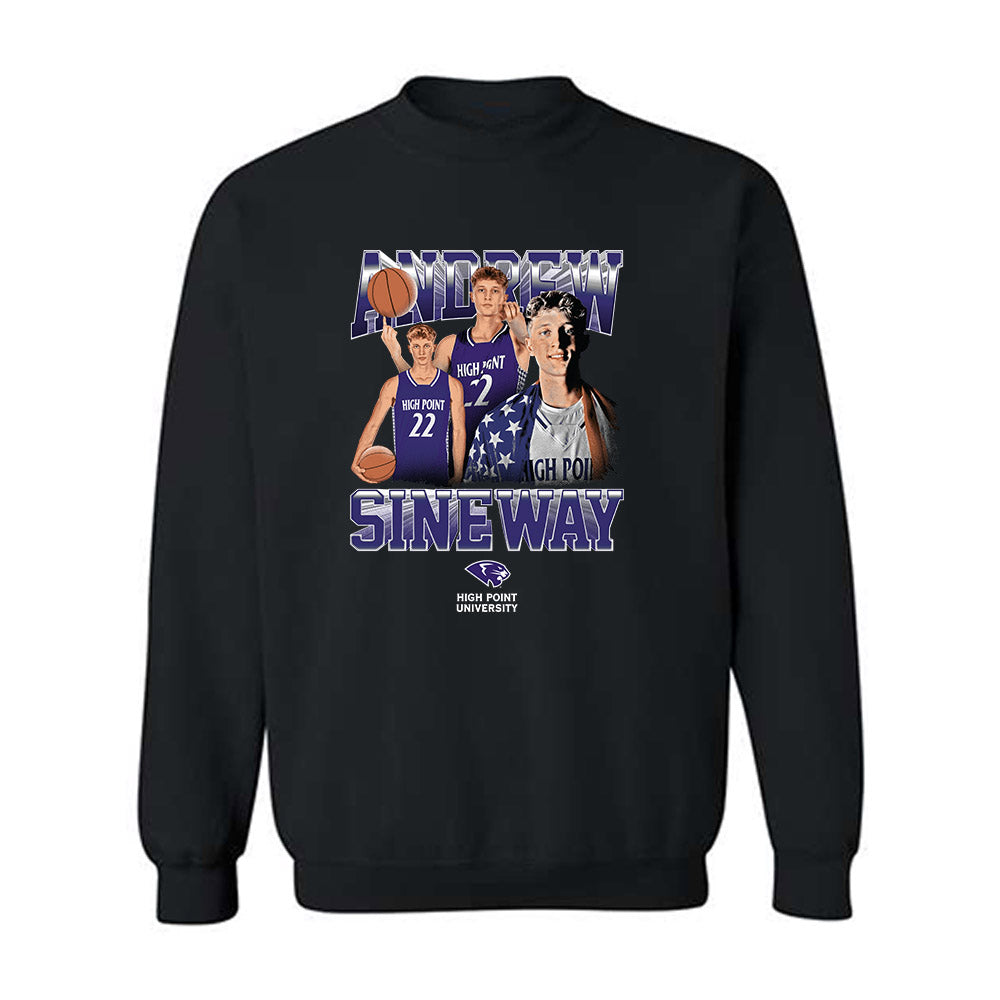 High Point - NCAA Men's Basketball : Andrew Sineway - Player Collage Crewneck Sweatshirt-0