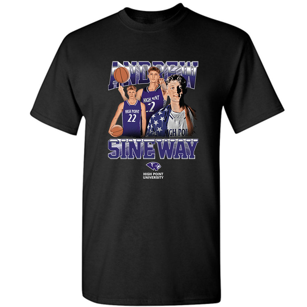 High Point - NCAA Men's Basketball : Andrew Sineway - Player Collage T-Shirt-0