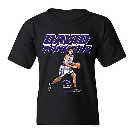 High Point - NCAA Men's Basketball : David Fonville - Player Collage Youth T-Shirt-0