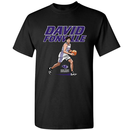 High Point - NCAA Men's Basketball : David Fonville - Player Collage T-Shirt-0