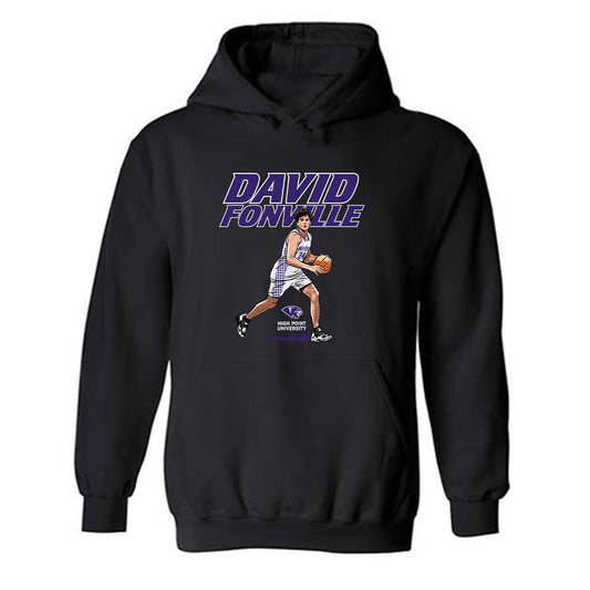 High Point - NCAA Men's Basketball : David Fonville - Player Collage Hooded Sweatshirt-0