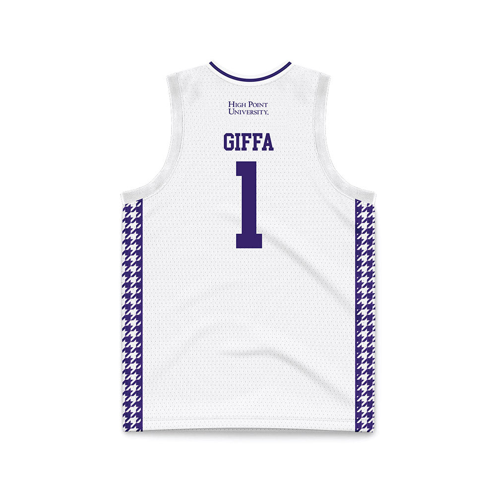 High Point - NCAA Men's Basketball : Kezza Giffa - White Basketball Jersey-1