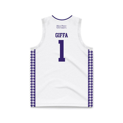 High Point - NCAA Men's Basketball : Kezza Giffa - White Basketball Jersey-1