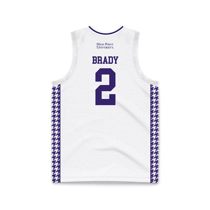High Point - NCAA Men's Basketball : Vincent Brady - White Basketball Jersey-1