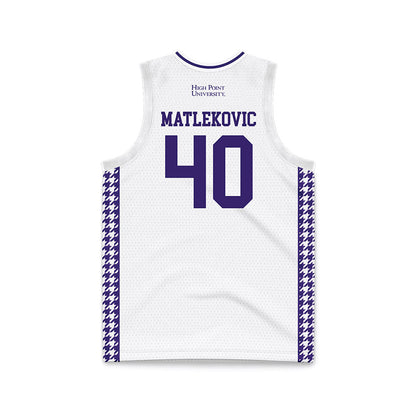 High Point - NCAA Men's Basketball : Ivan Matlekovic - White Basketball Jersey-1