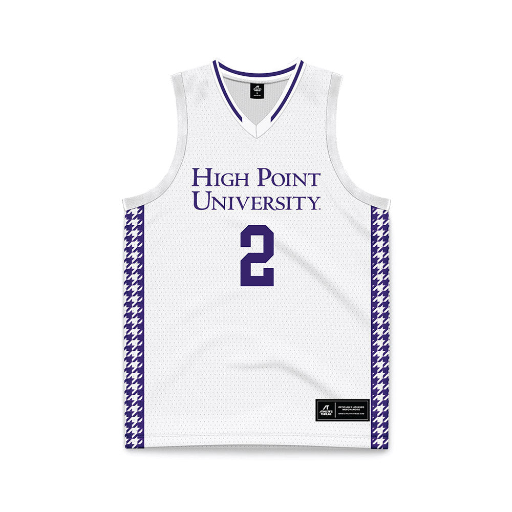 High Point - NCAA Men's Basketball : Vincent Brady - White Basketball Jersey-0