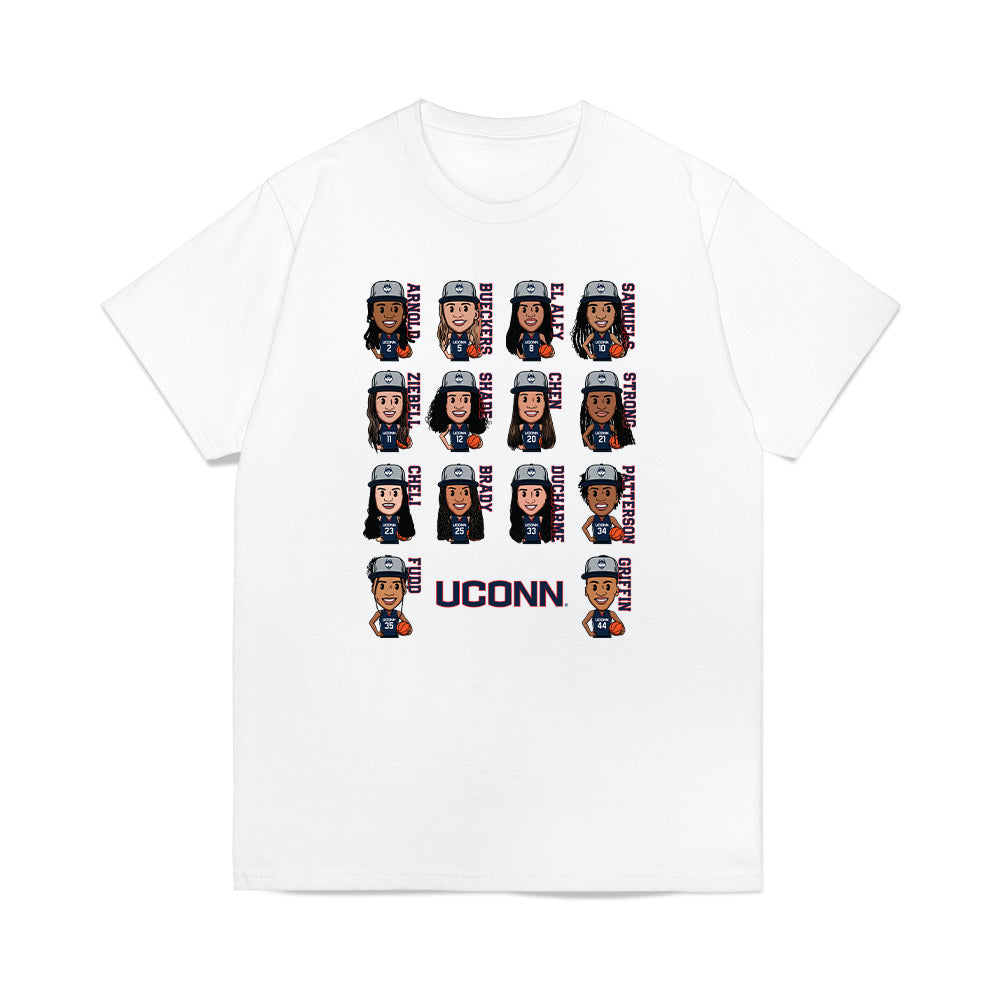 UConn - NCAA Women's Basketball : - Team Caricature Premium T-Shirt-0