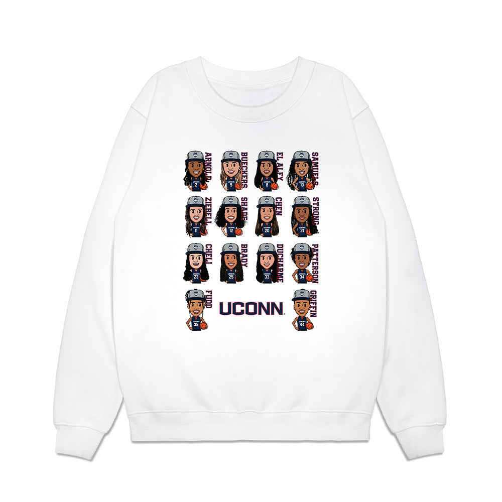 UConn - NCAA Women's Basketball : - Team Caricature Premium Crewneck Sweatshirt-0