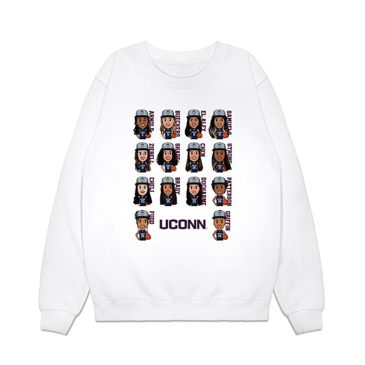UConn - NCAA Women's Basketball : - Team Caricature Premium Crewneck Sweatshirt-0