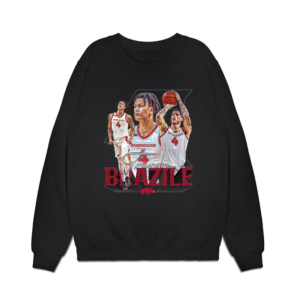 Arkansas - NCAA Men's Basketball : Trevon Brazile - Player Collage Premium Crewneck Sweatshirt-0
