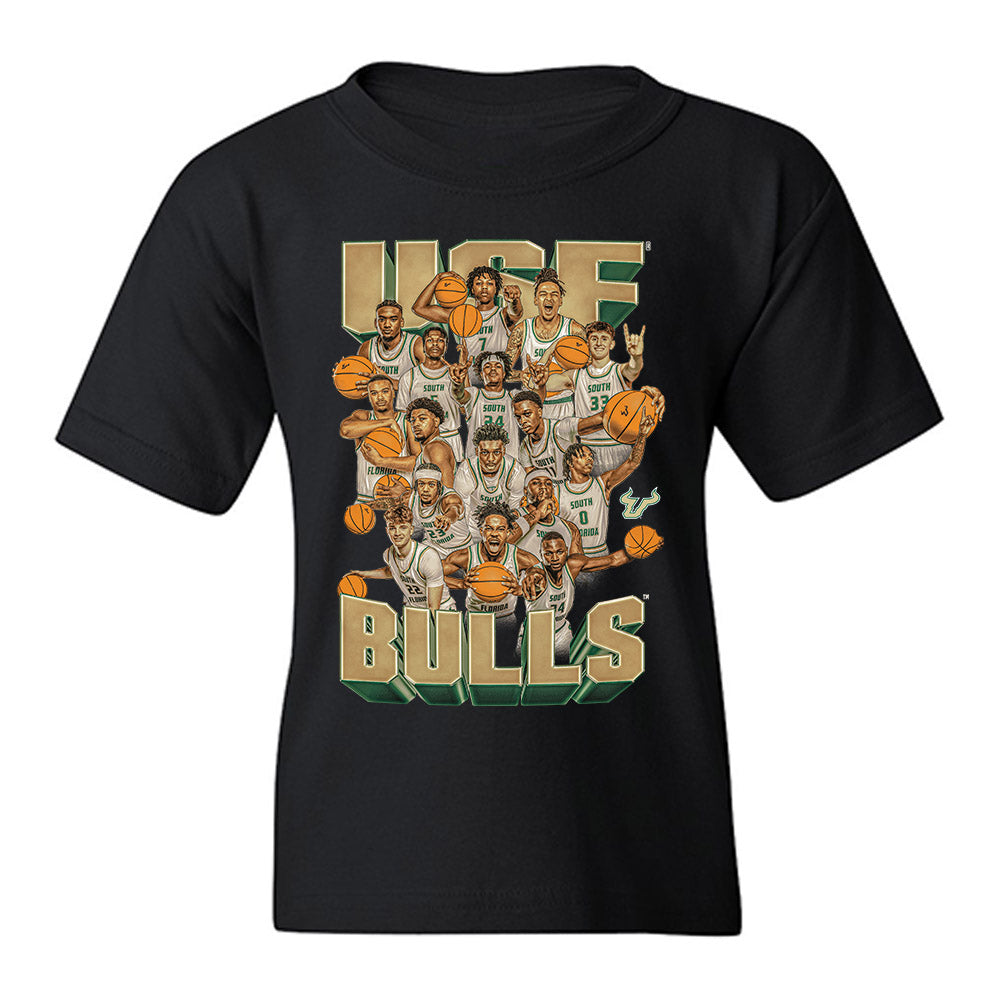 USF - NCAA Men's Basketball : Team Collage Youth T-Shirt-0