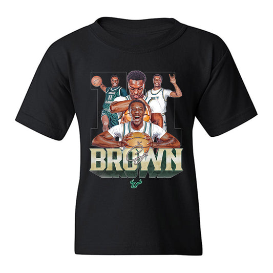 USF - NCAA Men's Basketball : CJ Brown - Youth T-Shirt-0