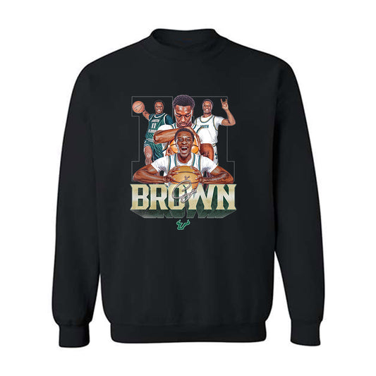 USF - NCAA Men's Basketball : CJ Brown - Crewneck Sweatshirt-0