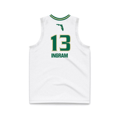 USF - NCAA Women's Basketball : Stefanie Ingram - White Basketball Jersey-1