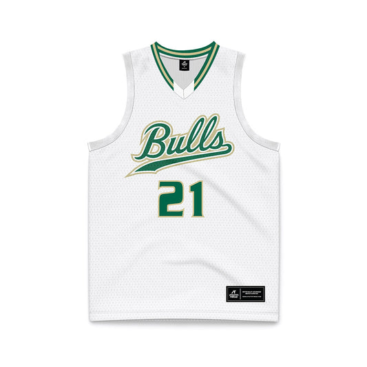 USF - NCAA Women's Basketball : Lor Mputu - White Basketball Jersey-0