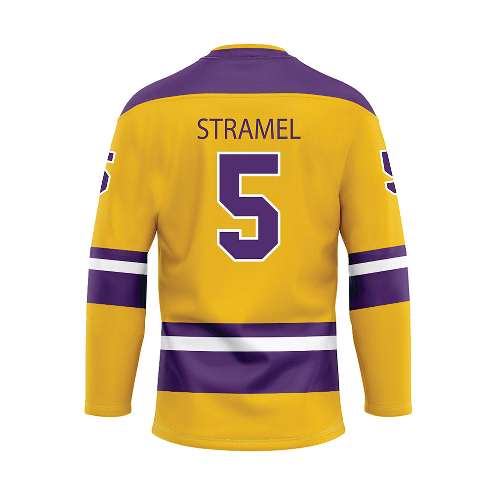 Minn. St. - NCAA Women's Ice Hockey : Sophie Stramel - Yellow Hockey Jersey-1
