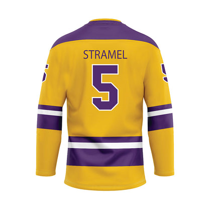 Minn. St. - NCAA Women's Ice Hockey : Sophie Stramel - Yellow Hockey Jersey-1