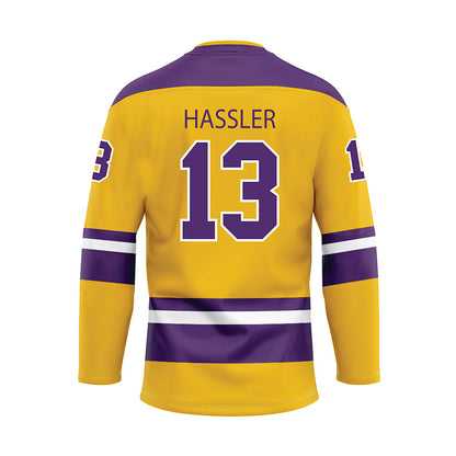 Minn. St. - NCAA Women's Ice Hockey : Kendall Hassler - Yellow Hockey Jersey-1