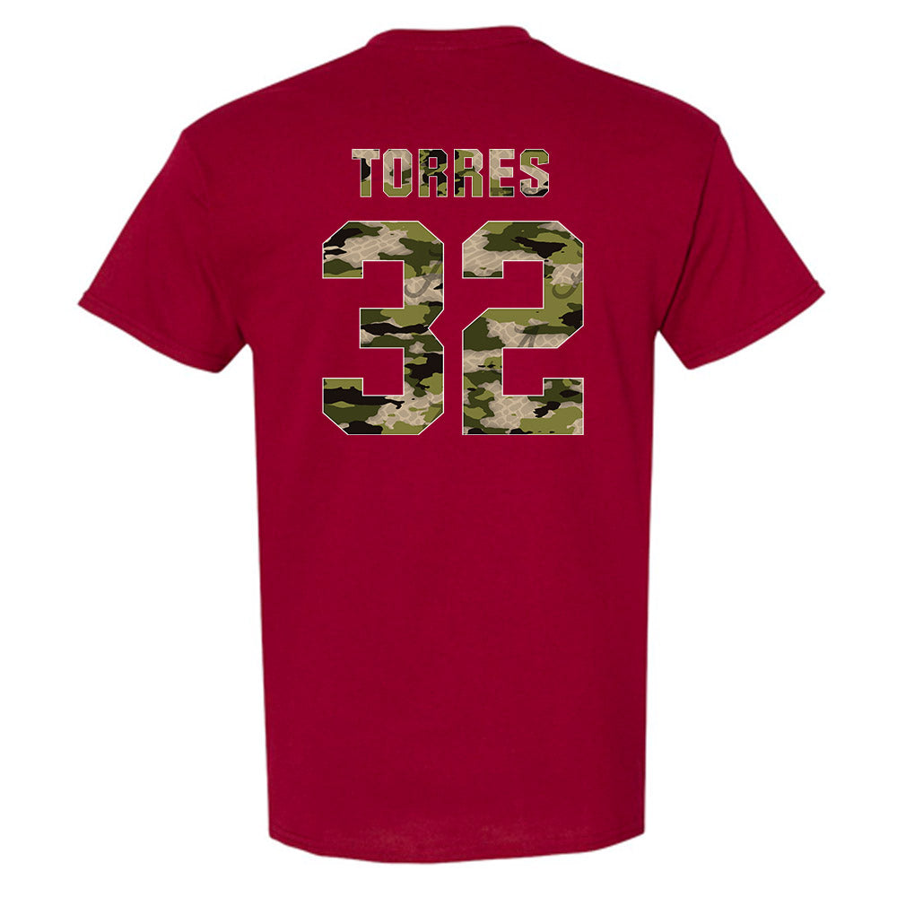 Alabama - NCAA Baseball : Jason Torres - Tusk Camo Script A T-Shirt-1