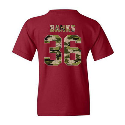 Alabama - NCAA Baseball : Hagan Banks - Tusk Camo Script A Youth T-Shirt-1