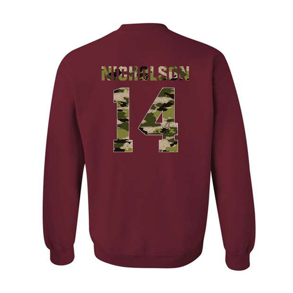 Alabama - NCAA Football : Graham Nicholson - Tusk Camo Script A Crewneck Sweatshirt-1