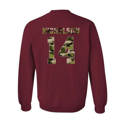 Alabama - NCAA Football : Graham Nicholson - Tusk Camo Script A Crewneck Sweatshirt-1