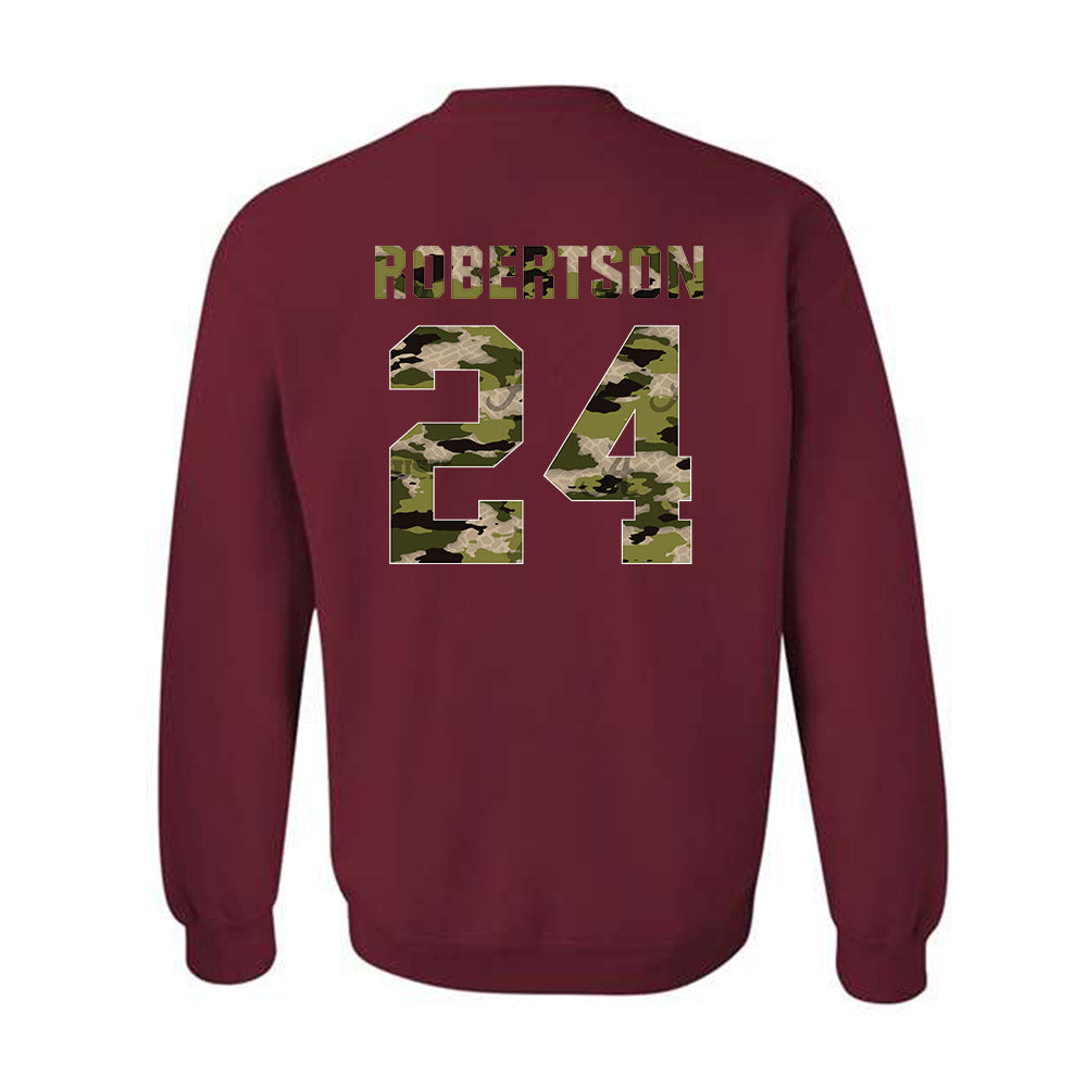 Alabama - NCAA Baseball : Tate Robertson - Tusk Camo Script A Crewneck Sweatshirt-1