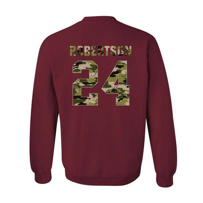 Alabama - NCAA Baseball : Tate Robertson - Tusk Camo Script A Crewneck Sweatshirt-1