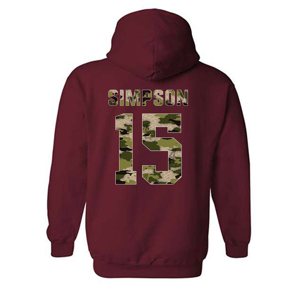 Alabama - NCAA Football : Ty Simpson - Tusk Camo Script A Hooded Sweatshirt-1