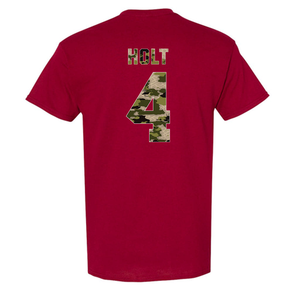 Alabama - NCAA Baseball : Brennan Holt - Tusk Camo Script A T-Shirt-1