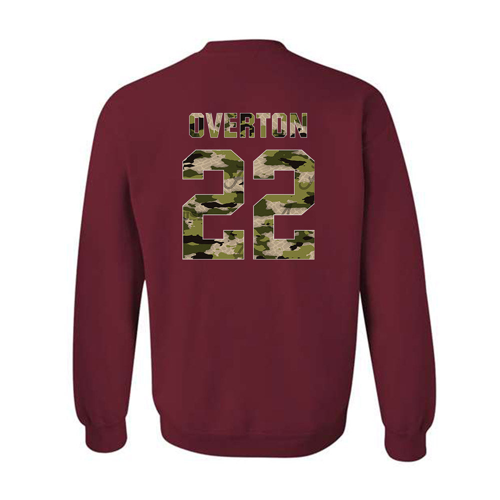 Alabama - NCAA Football : LT Overton - Tusk Camo Script A Crewneck Sweatshirt-1